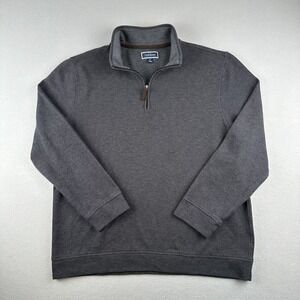 Club Room Men's Dotted Dark Gray 1/4 Zip Mock Neck Soft Sweater Size XL